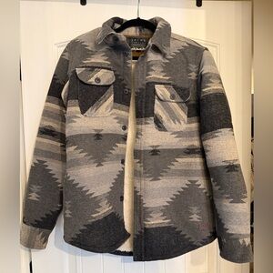 Jachs Gray Patterned Wool-Blend Shirt Jacket